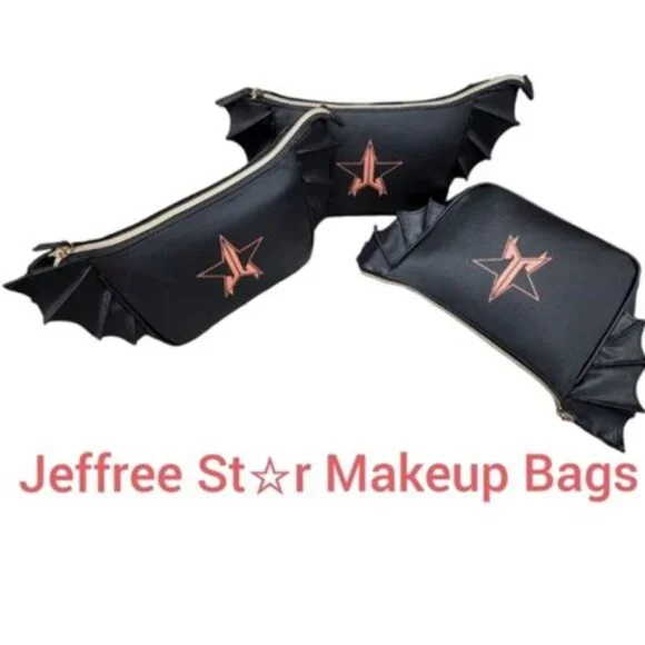 Jeffree Star Black Batwing Makeup Bag NWOT - Picture 5 of 5